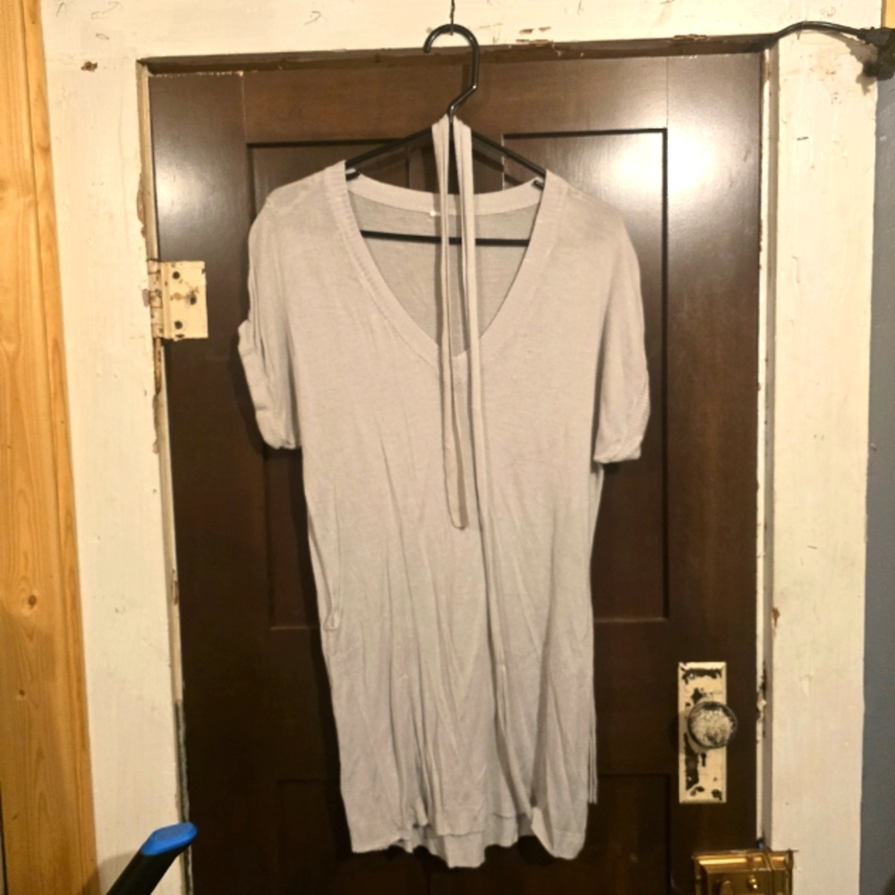 Beautiful lightweight gray/sheer sweater